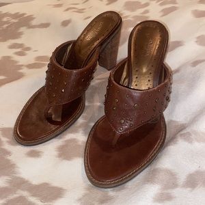 Genuine Leather Luna Rosa Sandal Heels brown size 8.5